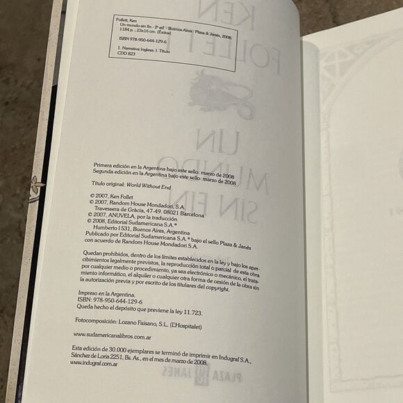 Un Mundo Sin Fin Spanish Edition By Ken Follet Tradeback Kingsbridge Series - Picture 8 of 11